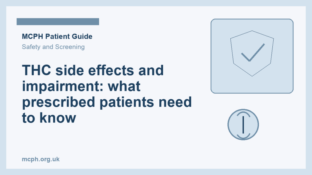 THC side effects and impairment: what prescribed patients need to know — MCPH patient guide cover