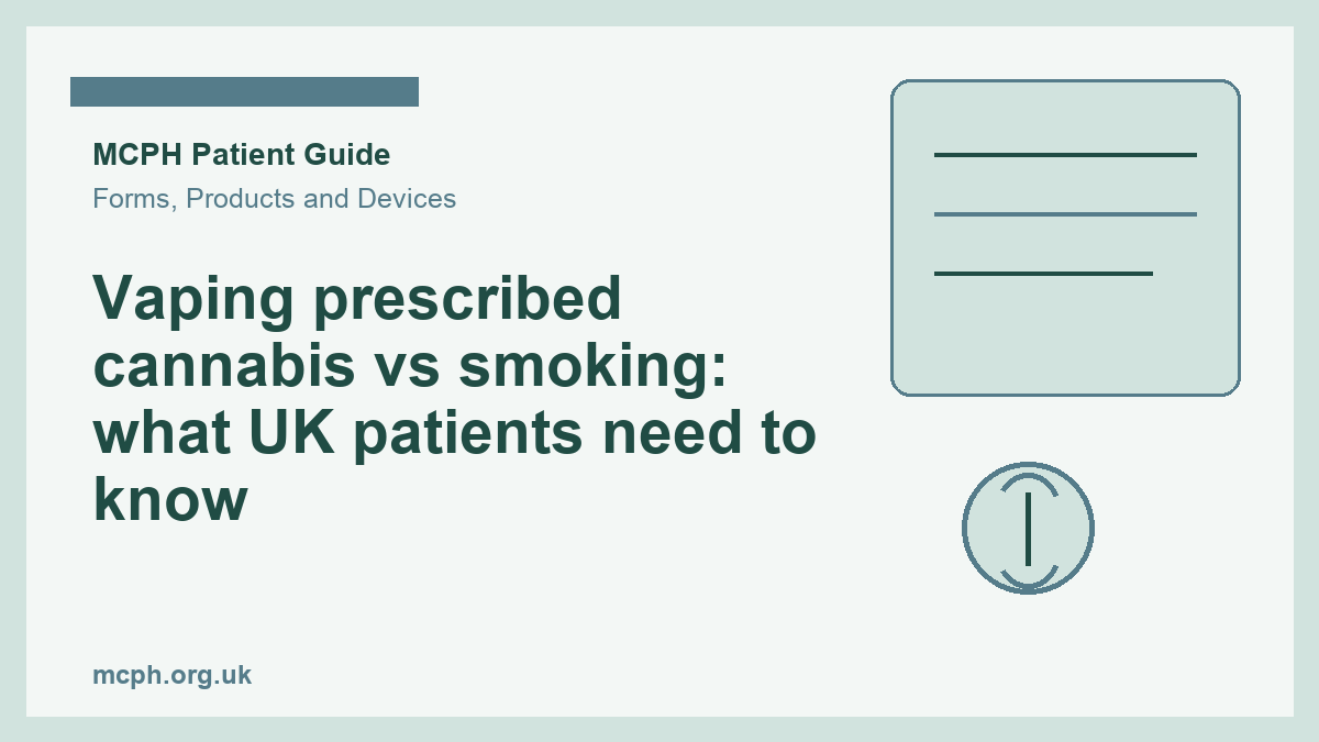 Vaping prescribed cannabis vs smoking: what UK patients need to know - MCPH patient guide cover