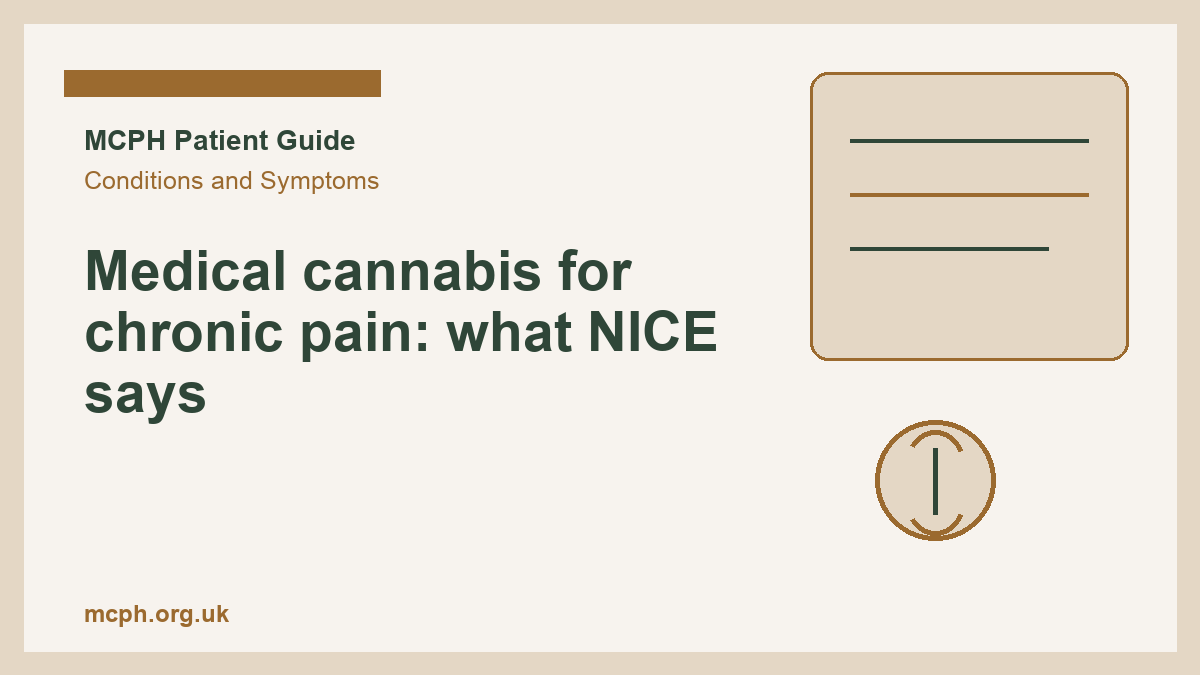 Medical cannabis for chronic pain: what NICE says - MCPH patient guide cover