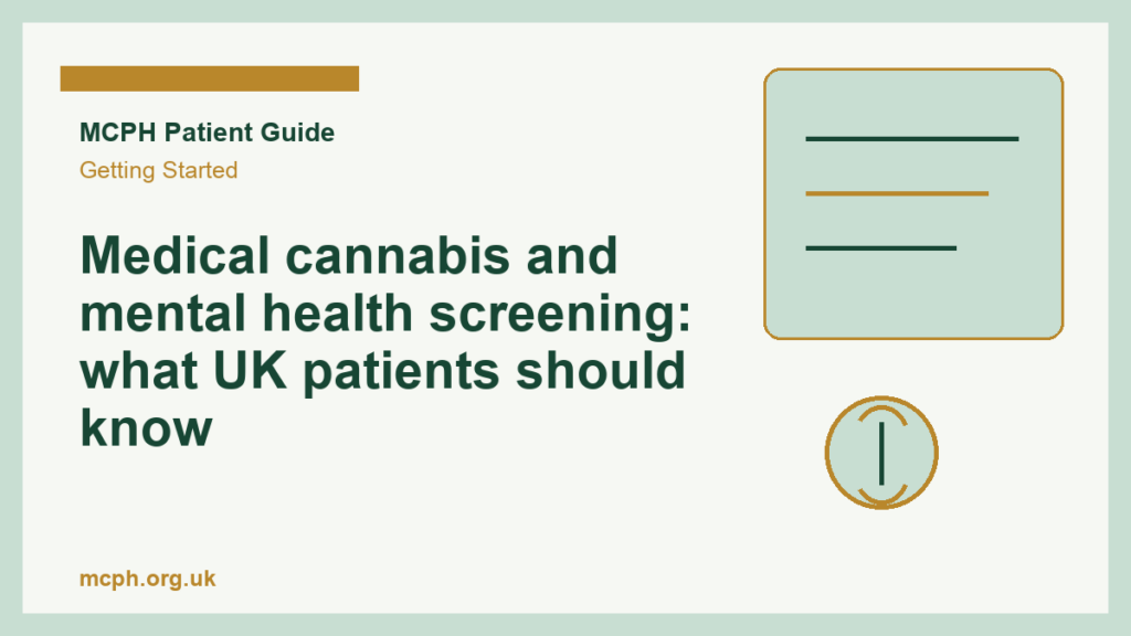 Medical cannabis and mental health screening: what UK patients should know — MCPH patient guide cover
