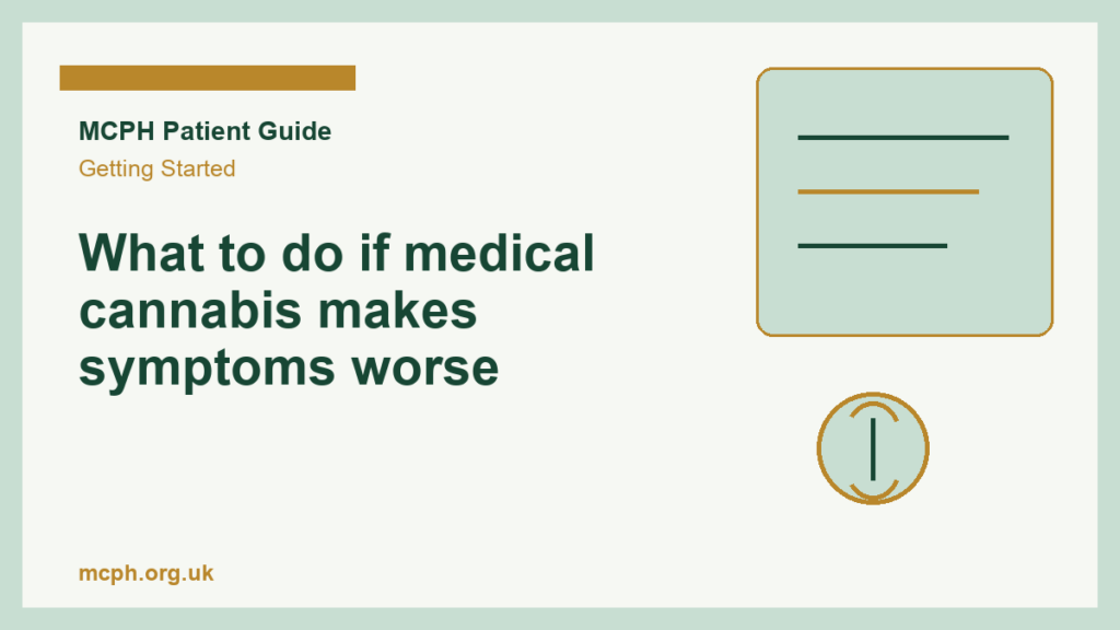 What to do if medical cannabis makes symptoms worse — MCPH patient guide cover