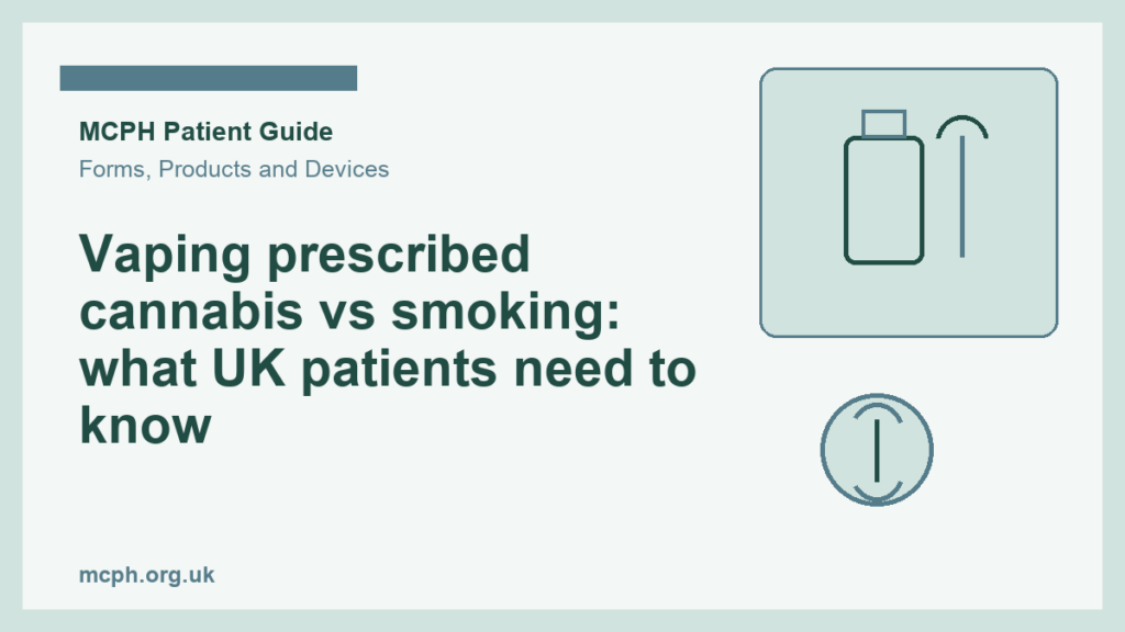 Vaping prescribed cannabis vs smoking: what UK patients need to know — MCPH patient guide cover