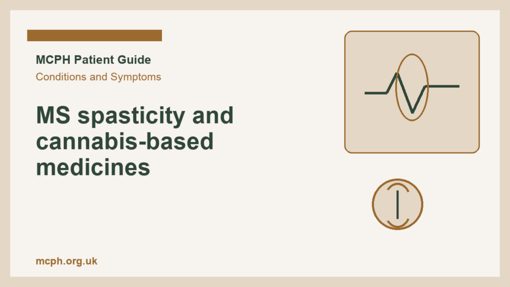 MS spasticity and cannabis-based medicines — MCPH patient guide cover