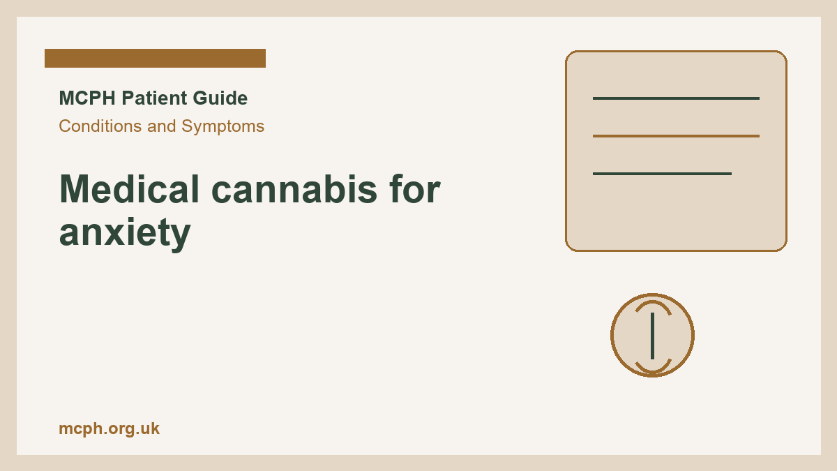 Medical cannabis for anxiety - MCPH patient guide cover