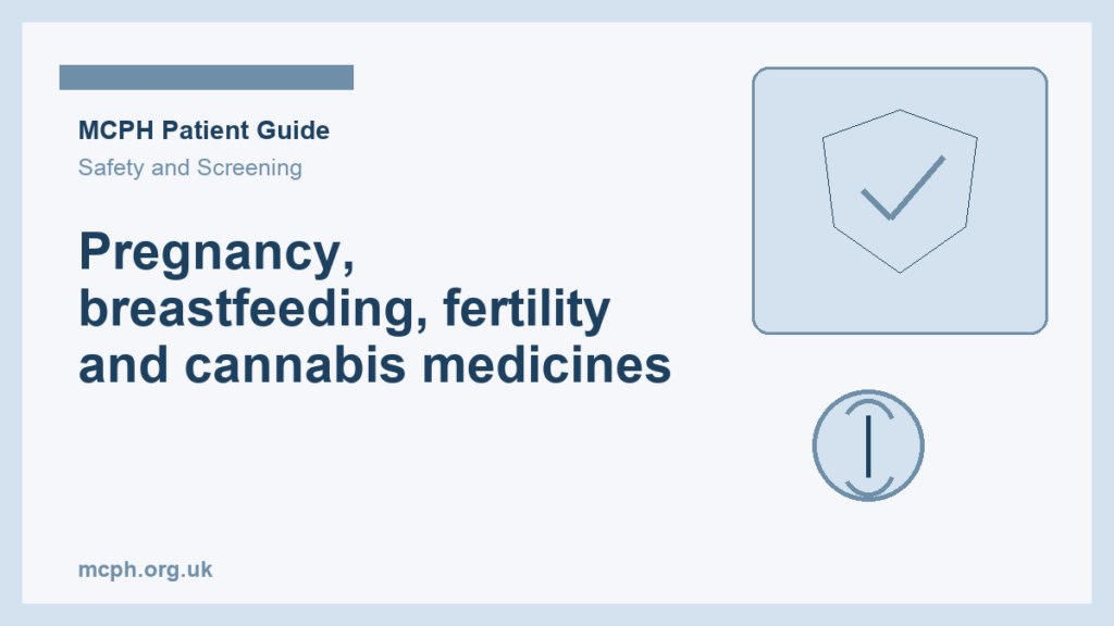 Pregnancy, breastfeeding, fertility and cannabis medicines — MCPH patient guide cover