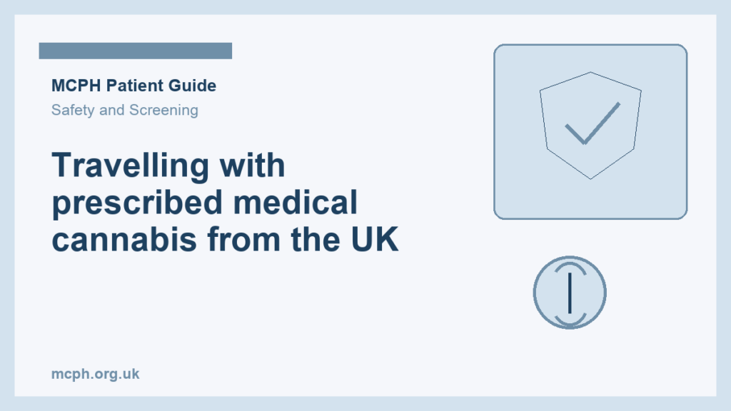 Travelling with prescribed medical cannabis from the UK — MCPH patient guide cover