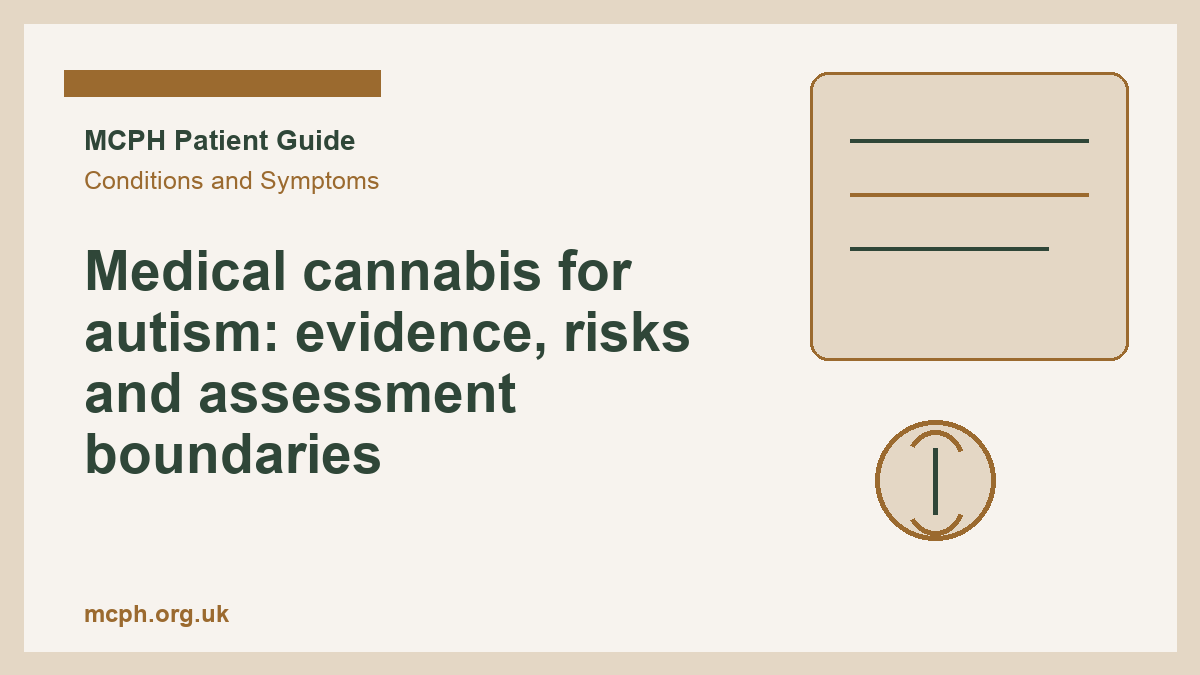 Medical cannabis for autism: evidence, risks and assessment boundaries - MCPH patient guide cover