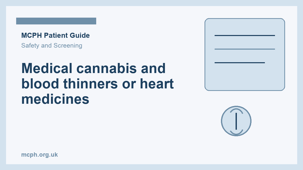 Medical cannabis and blood thinners or heart medicines - MCPH patient guide cover