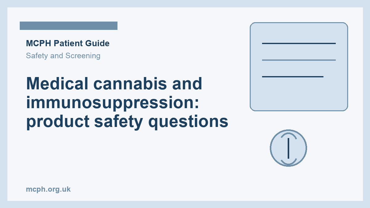 Medical cannabis and immunosuppression: product safety questions - MCPH patient guide cover