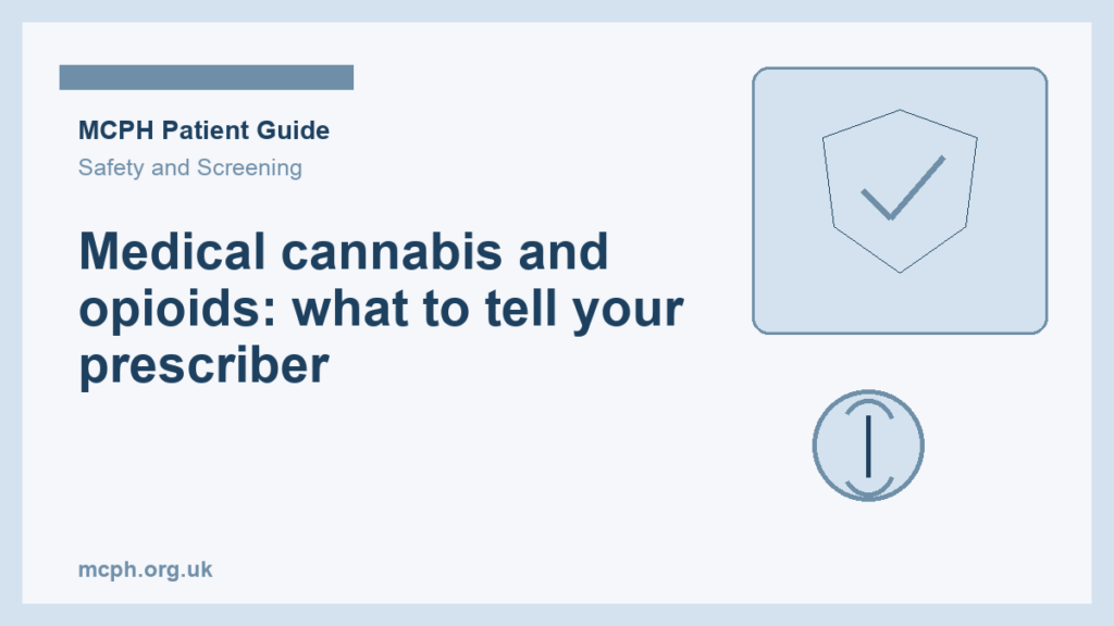 Medical cannabis and opioids: what to tell your prescriber — MCPH patient guide cover