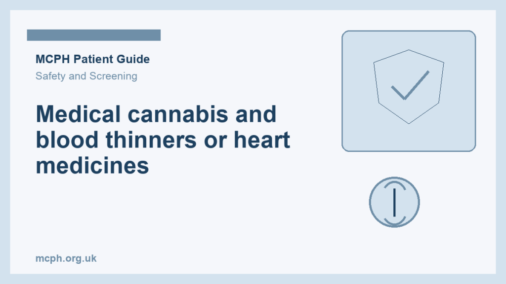 Medical cannabis and blood thinners or heart medicines — MCPH patient guide cover