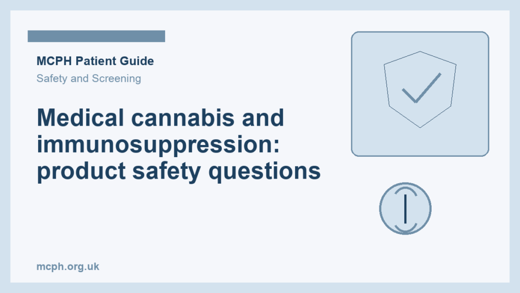 Medical cannabis and immunosuppression: product safety questions — MCPH patient guide cover