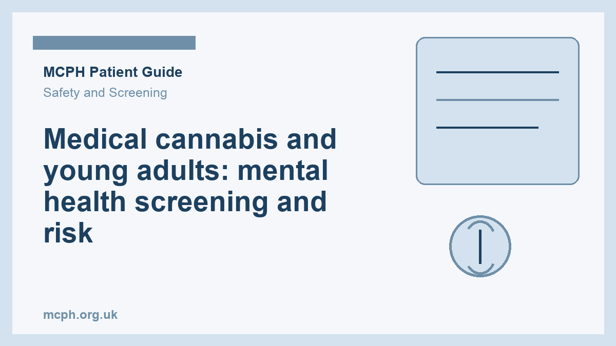 Medical cannabis and young adults: mental health screening and risk - MCPH patient guide cover