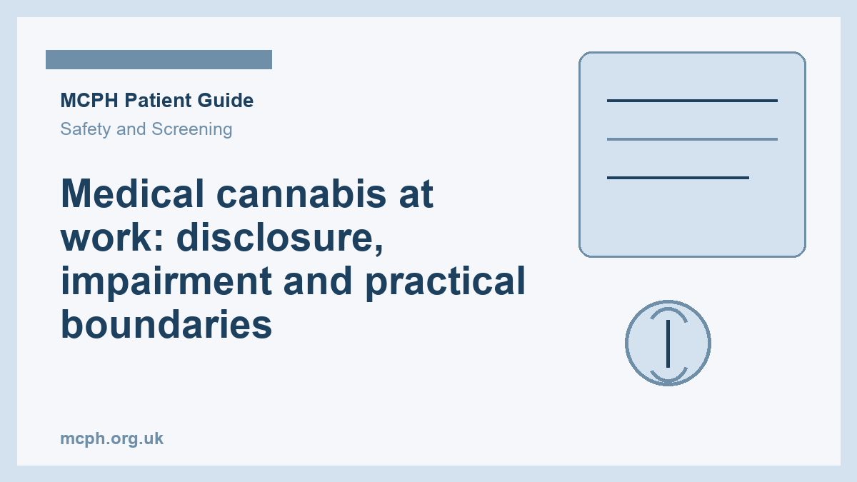 Medical cannabis at work: disclosure, impairment and practical boundaries - MCPH patient guide cover