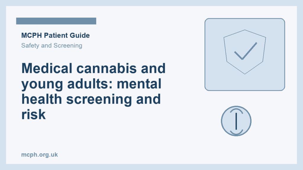 Medical cannabis and young adults: mental health screening and risk — MCPH patient guide cover