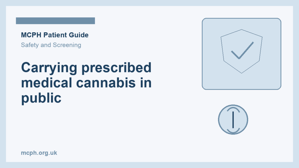 Carrying prescribed medical cannabis in public — MCPH patient guide cover