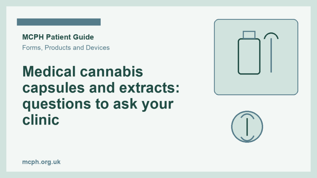 Medical cannabis capsules and extracts: questions to ask your clinic — MCPH patient guide cover