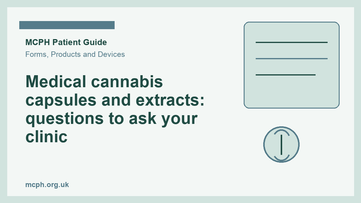 Medical cannabis capsules and extracts: questions to ask your clinic - MCPH patient guide cover