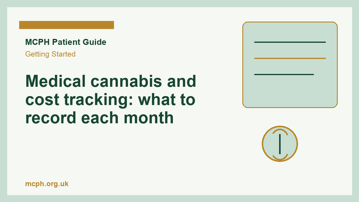 Medical cannabis and cost tracking: what to record each month - MCPH patient guide cover