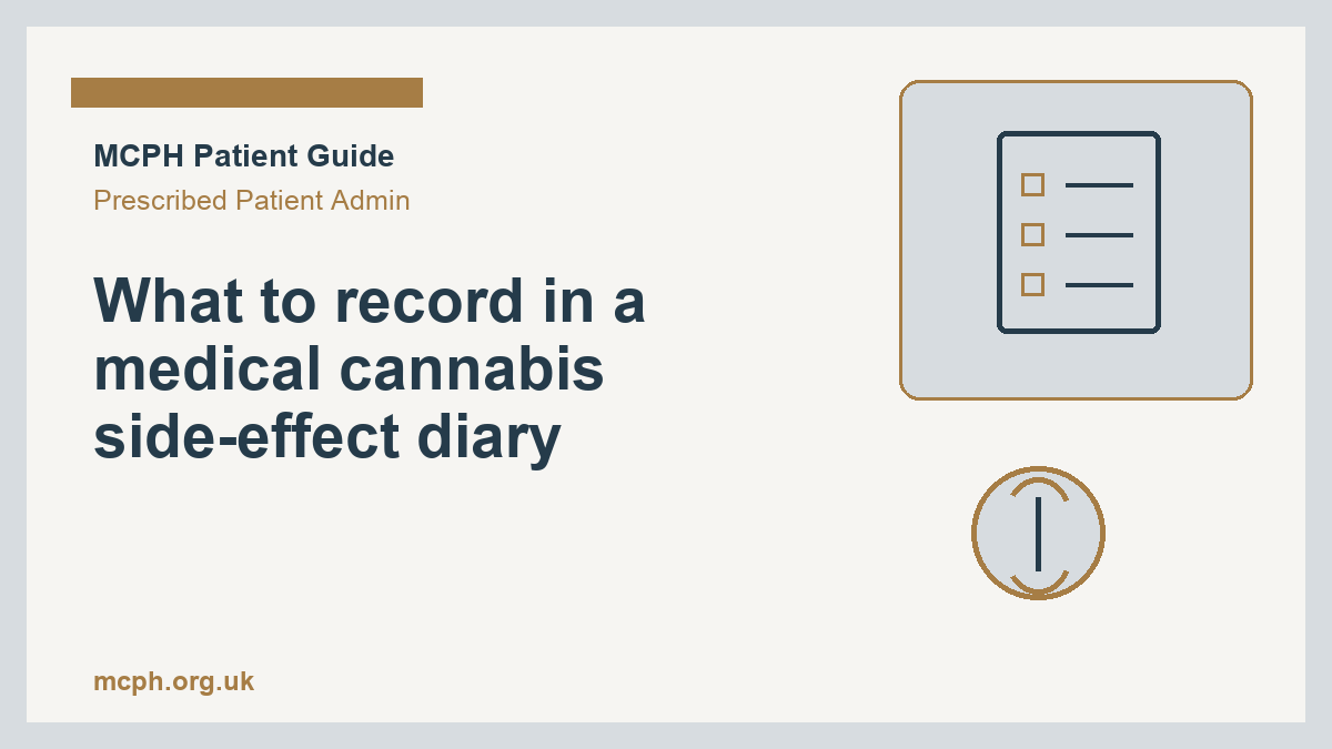 What to record in a medical cannabis side-effect diary — MCPH patient guide cover