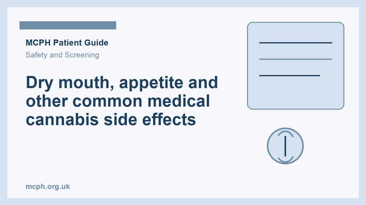 Dry mouth, appetite and other common medical cannabis side effects - MCPH patient guide cover