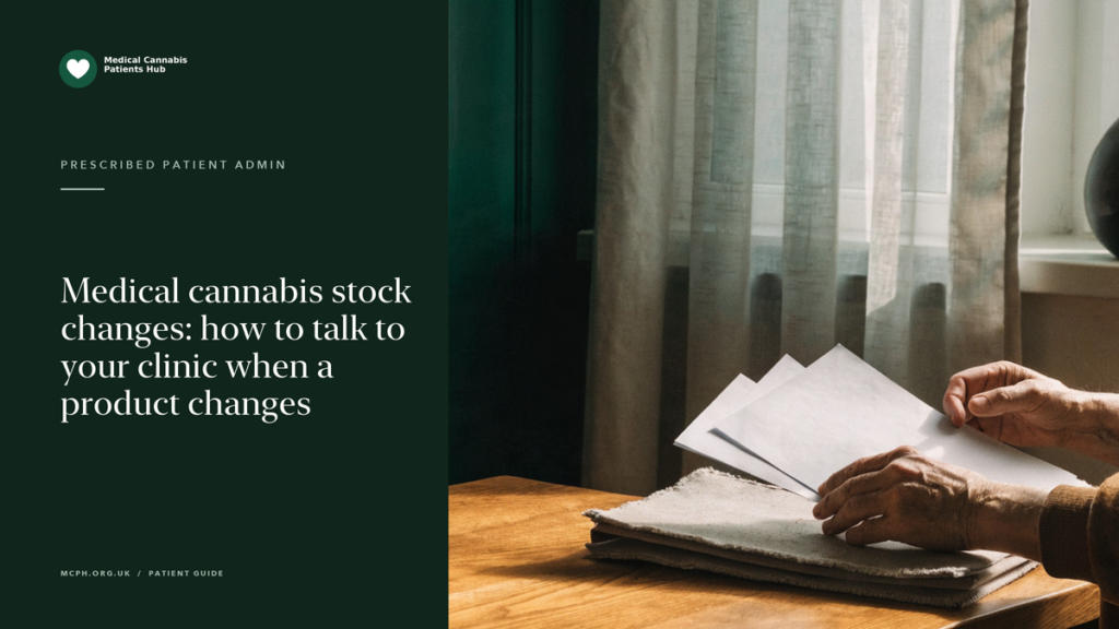 Medical cannabis stock changes: how to talk to your clinic when a product changes — MCPH article cover