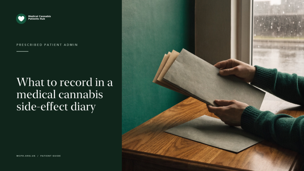 What to record in a medical cannabis side-effect diary — MCPH article cover