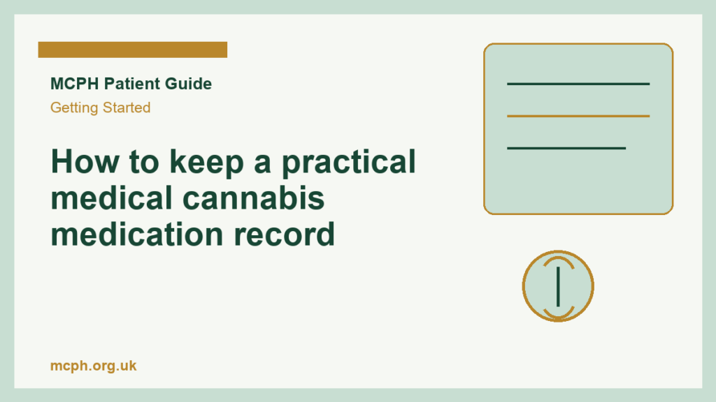 How to keep a practical medical cannabis medication record - MCPH patient guide cover