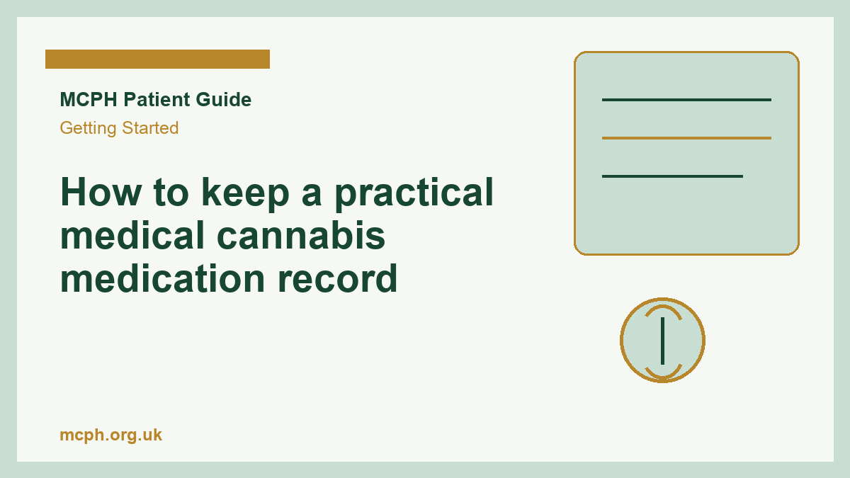 How to keep a practical medical cannabis medication record - MCPH patient guide cover