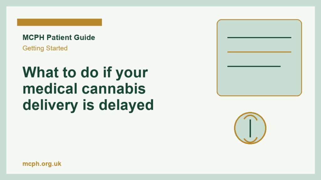 What to do if your medical cannabis delivery is delayed - MCPH patient guide cover