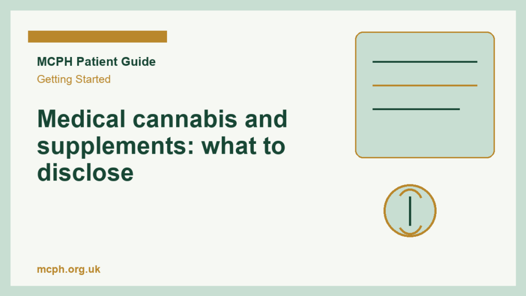 Medical cannabis and supplements: what to disclose - MCPH patient guide cover