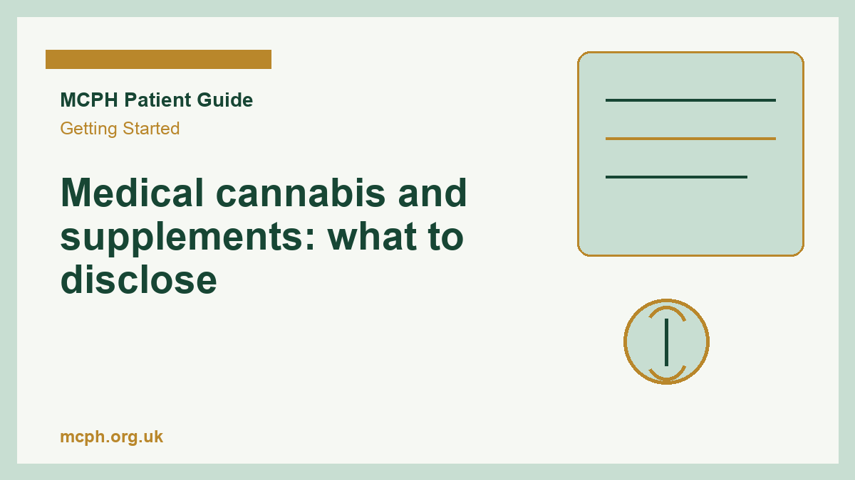 Medical cannabis and supplements: what to disclose - MCPH patient guide cover