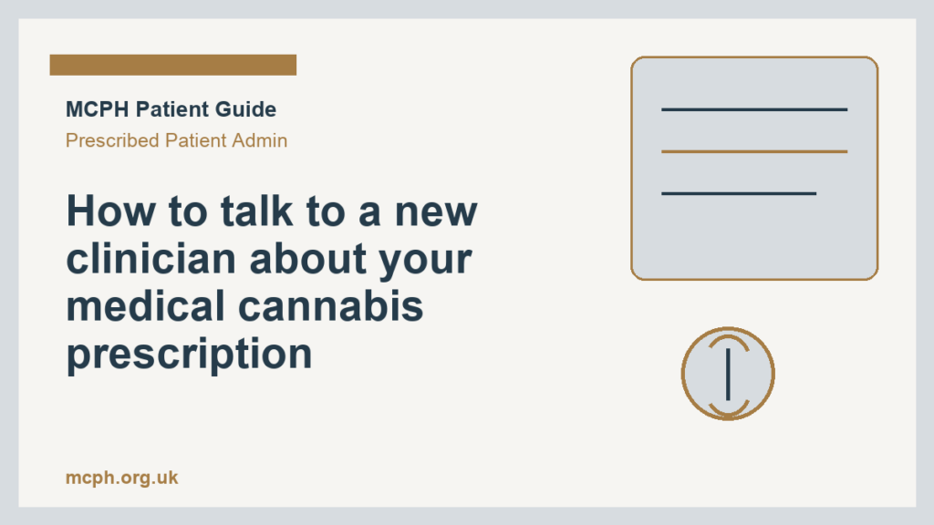 How to talk to a new clinician about your medical cannabis prescription - MCPH patient guide cover