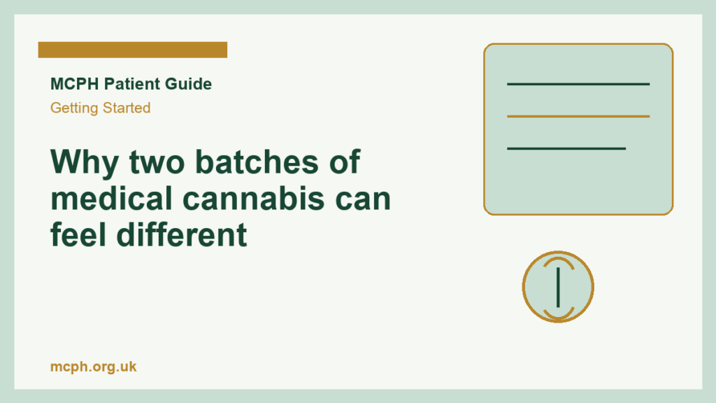 Why two batches of medical cannabis can feel different - MCPH patient guide cover