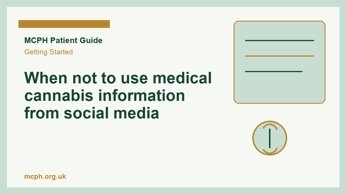 When not to use medical cannabis information from social media - MCPH patient guide cover