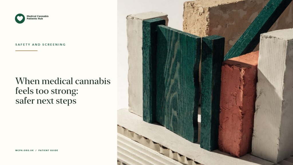 When medical cannabis feels too strong: safer next steps - MCPH patient guide cover