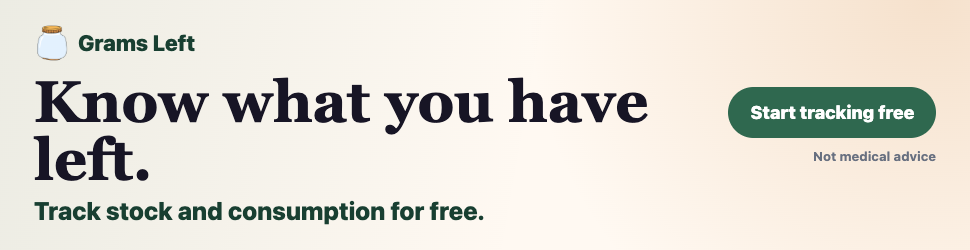 GramsLeft free cannabis health tracking app launch banner