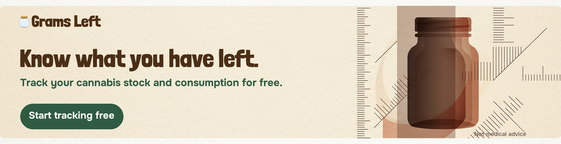 Grams Left: know what you have left and track cannabis stock for free